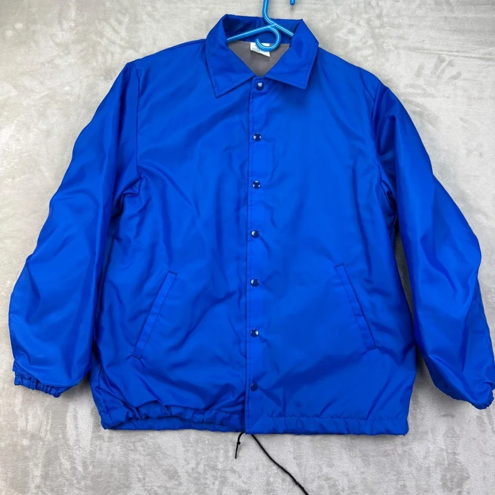 Vintage Howe Coach Jacket USA Memphis Tennessee Blue‎ Snap Mens Large